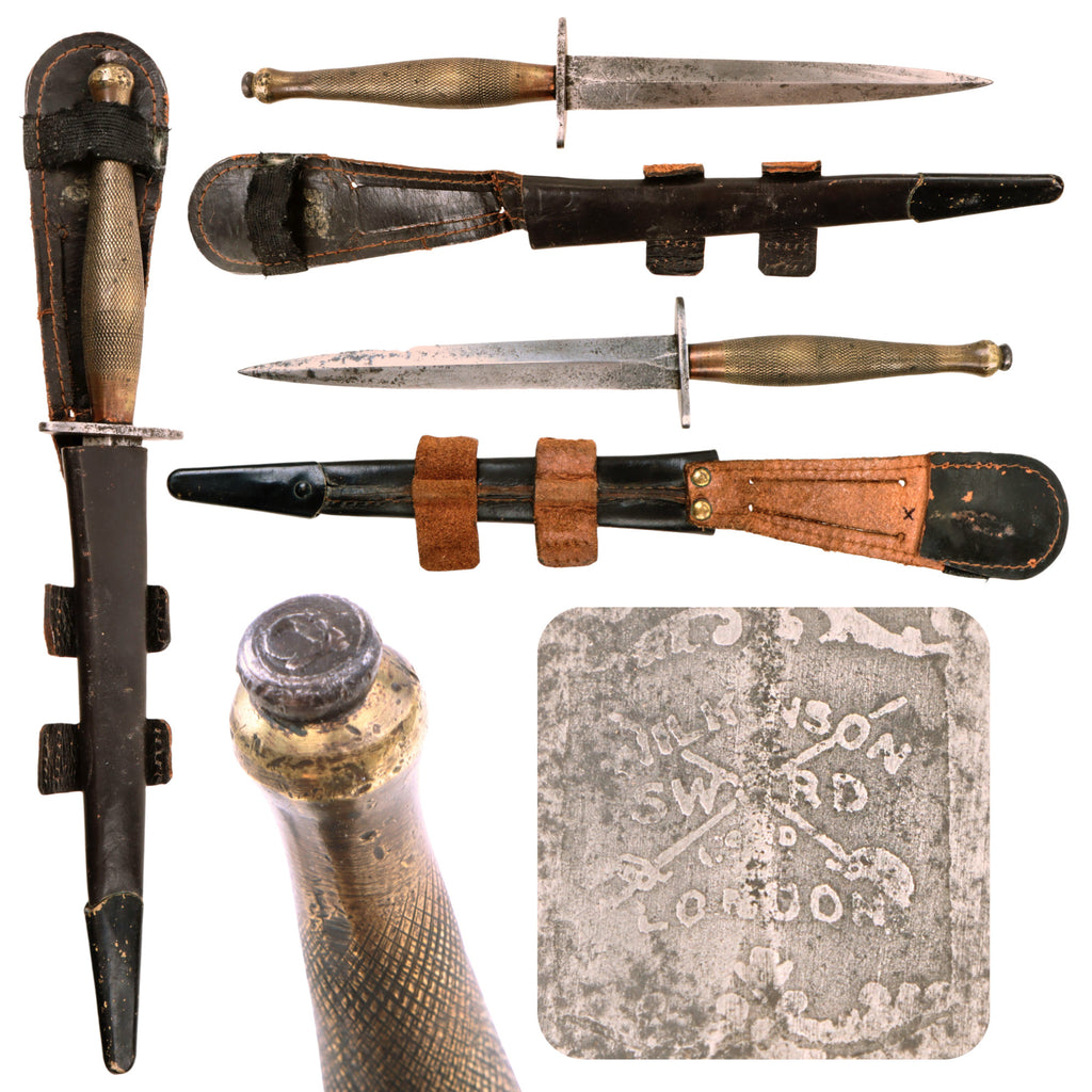 Original British WWII Second Pattern Fairbairn-Sykes Fighting Knife Blade-Marked by Wilkinson with Sheath Original Items
