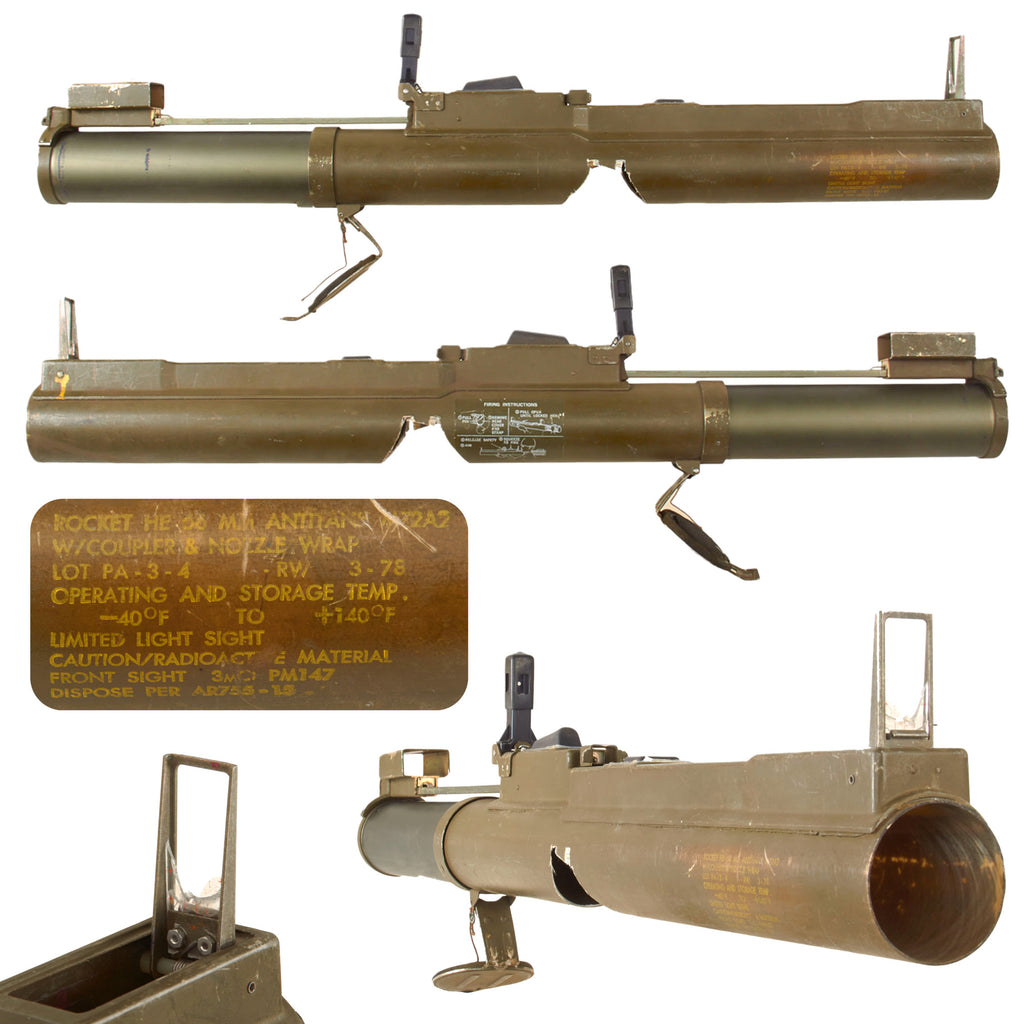 Original U.S. Post-Vietnam War Era 1978 Dated M72A2 Light Anti-Armor Weapon “LAW” Launcher Tube with Strap - No Pin - INERT Original Items