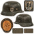Original German WWII Waffen-SS Single Decal M40 Steel Helmet with Touched Up SS Decal, 1943 Dated 59cm Liner, Stamped ET66, Lot No. 5059