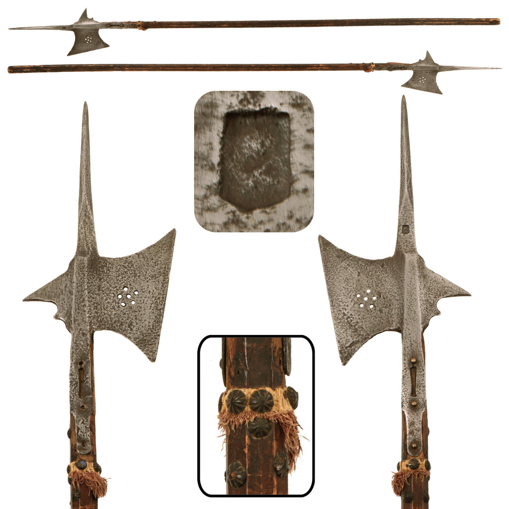Original Medieval Circa 15th Century Continental Hellebarde Head with Victorian Remounting Circa Mid-Late 19th Century - 82½” Tall Original Items