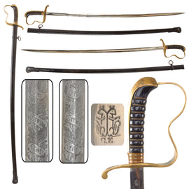 Original German WWI Bavarian Infantry NCO Etched Dove’s Head Sword with Nickel-Plated Blade and Scabbard by Carl Eickhorn