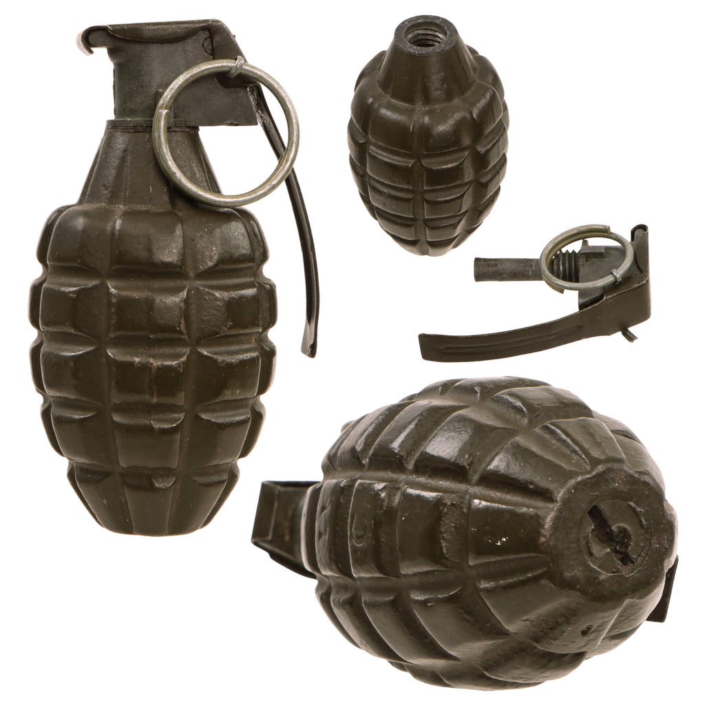 Original U.S. WWII Inert MkII Pineapple Practice Grenade with Correct Fuze - Repainted