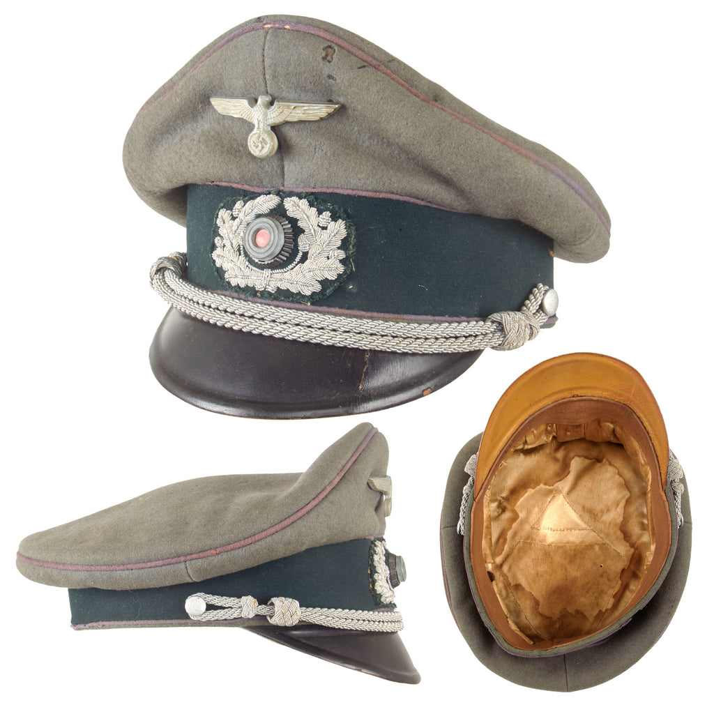Original German WWII Rare Heer Army Field Chaplain Officer Schirmmütze Visor Crush Cap Original Items