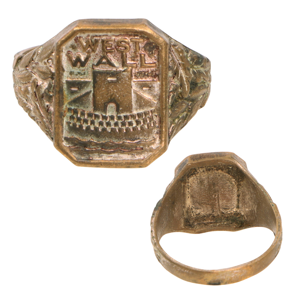 Original German WWII Westwall Soldier’s Private-Purchase “Kantinenring” Souvenir Ring – Bunker & Anti-Tank Obstacles, circa 1939–1940