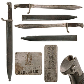 Original Imperial German M-1898/05 n/A Butcher Sawback Bayonet and Scabbard by Josua Corts und Sohn of Remscheid - Dated 1916
