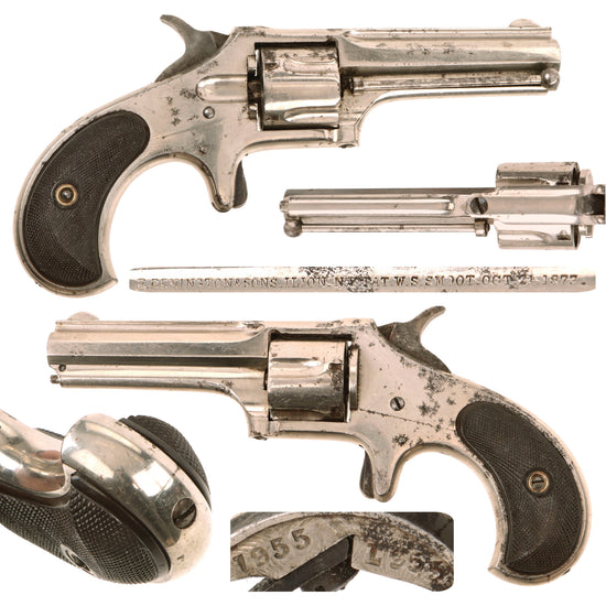 Original U.S. Remington-Smoot New Model No.2 Nickel-Plated Pocket Revolver Serial 1955 in .32 Rimfire - Circa 1882
