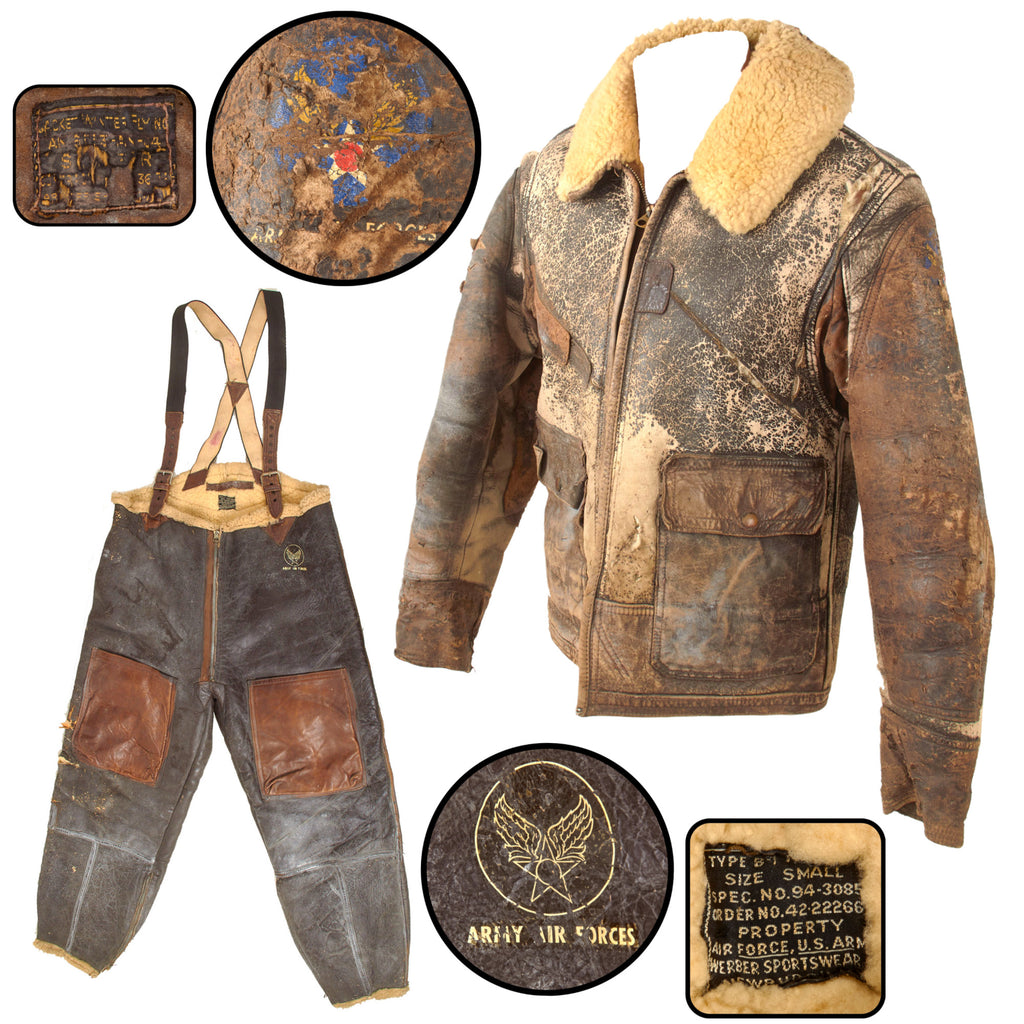 Original U.S. WWII AAF AN-J-4 Winter Flight Jacket & Type B-1 Shearling Trousers - Rough Jacket