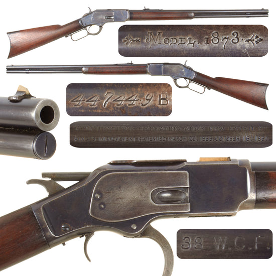 Original U.S. Excellent Winchester Model 1873 .38-40 Repeating Rifle Made in 1893 with 24" Round Barrel - Serial 447449B Original Items