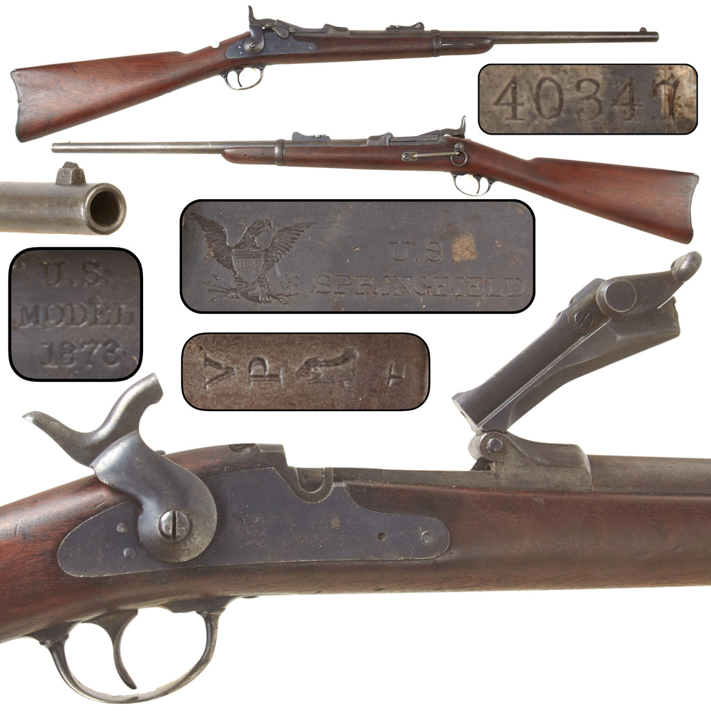 Original U.S. Indian Wars Custer Serial Range Springfield Trapdoor Model 1873 Carbine Serial No. 40347, Possible 7th Cavalry Issue, Made in 1875
