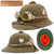 Original German WWII March 1942-Dated 2nd Model Afrikakorps DAK Sun Helmet by F.ST.L with Tinted Goggles - Size 56