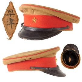 Original Pre-WWII Imperial Japanese Army Type 45 Officer Visor Cap Named “Hayatsu” on Interior Tag