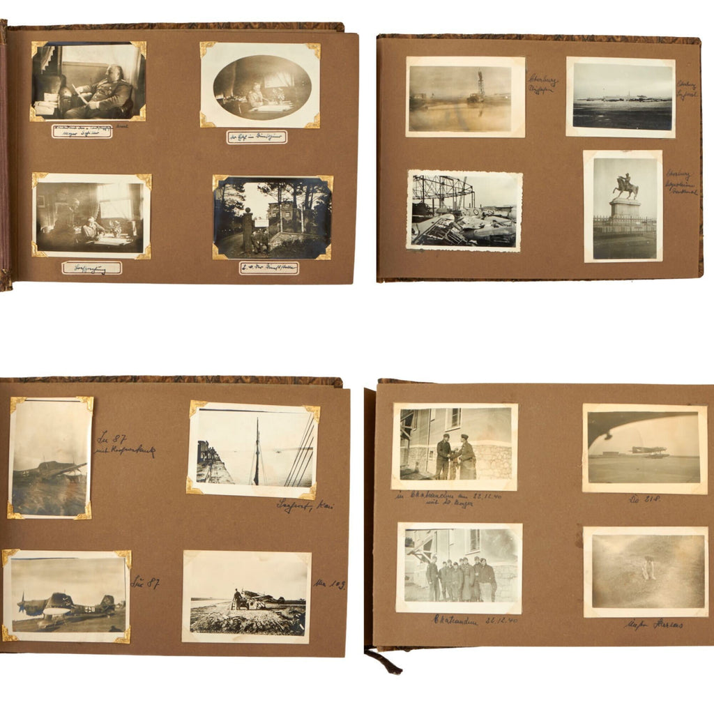 Original German WWII Luftwaffe Flak Gunner Personal Photo Album - 80 Photographs Original Items
