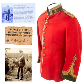 Original Irish Victorian Era Named Durham Light Infantry Scarlet Officer's Dress Tunic - Captain Francis Gilfrid Maughan, DSO, Croix de Guerre
