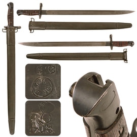 Original U.S. WWI M1917 Enfield Rifle & Trench Gun Bayonet by Remington with Scabbard - Dated 1918