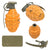 Original U.S. WWII Inert MkII Yellow Early War High Explosive Pineapple Grenade with M10A2 Fuze Original Items