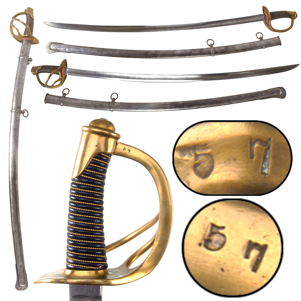 Original U.S Civil War M-1840 "Wrist Breaker" Heavy Cavalry Saber with Restored Grip & Scabbard - Likely German-Made