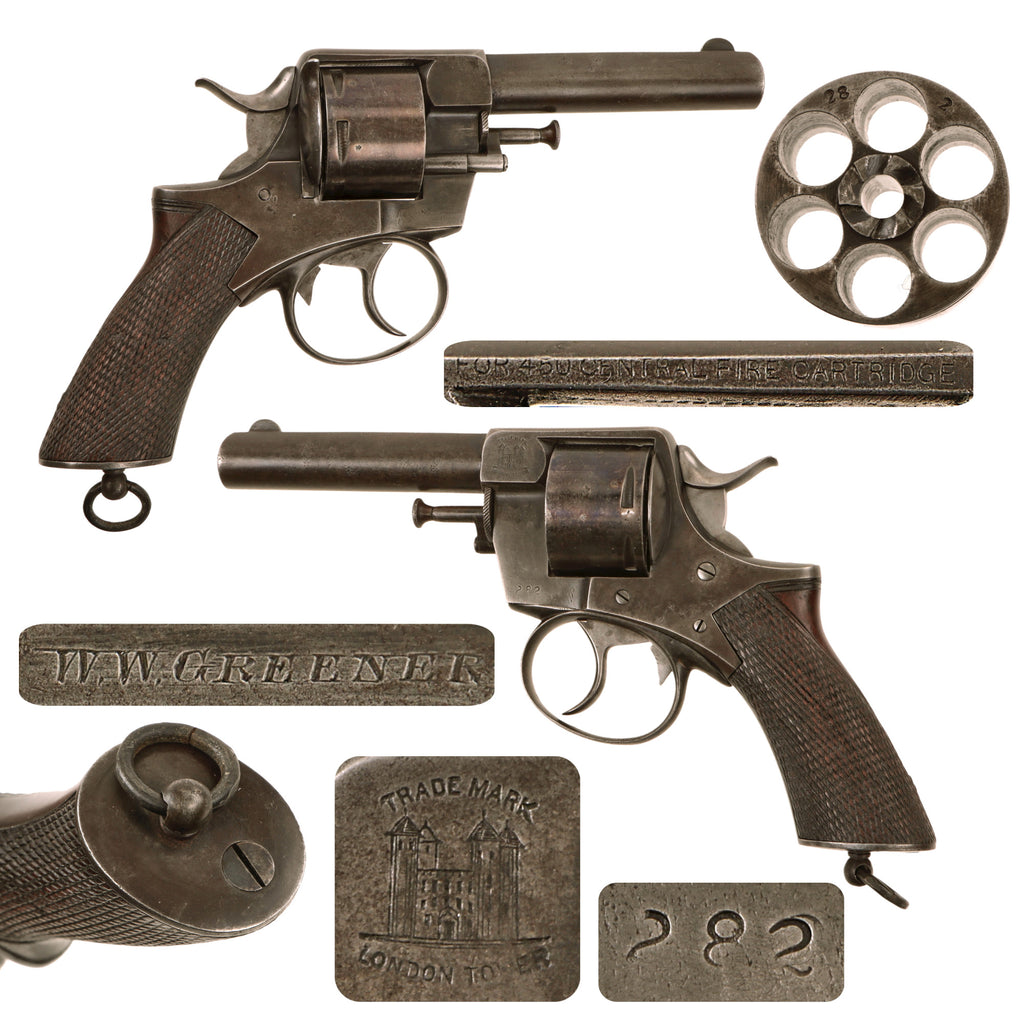 Original British Victorian W.W. Greener Webley & Son RIC No. 1  Style Double Action Revolver Serial 282 in .45 Adams - Circa 1880 Original Items