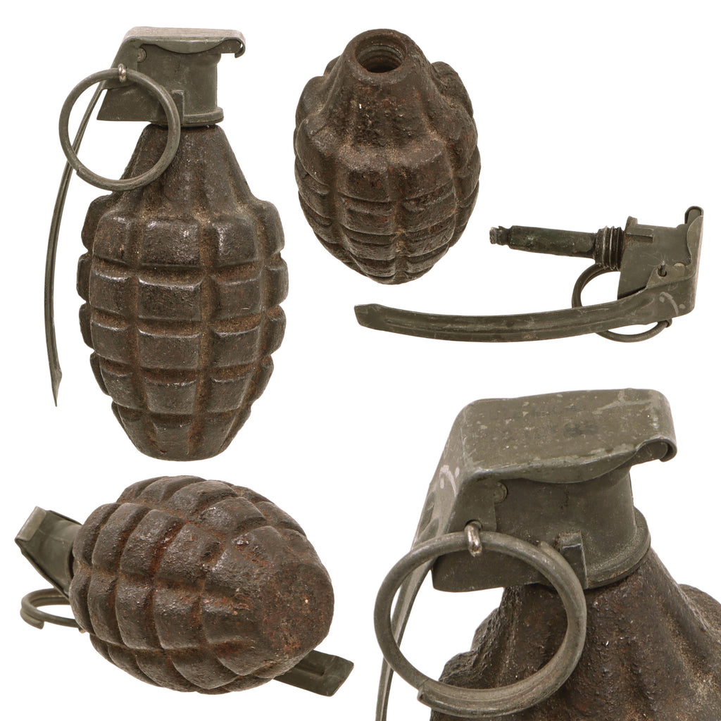 Original U.S. WWII Inert MkII Pineapple Practice Grenade with M10A3 Fuze Original Items