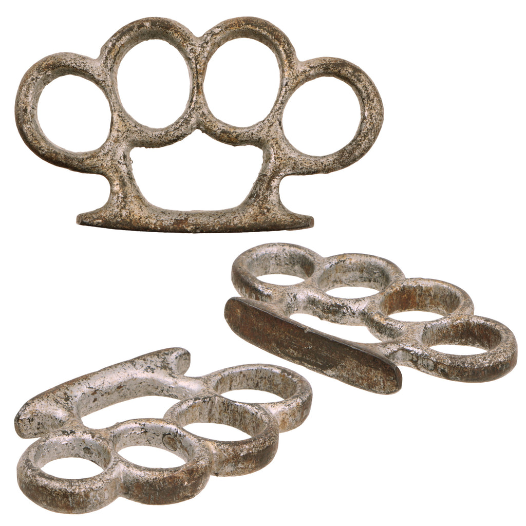 Original U.S. WWII Custom Made Cast Iron Knuckle Dusters - Overpainted