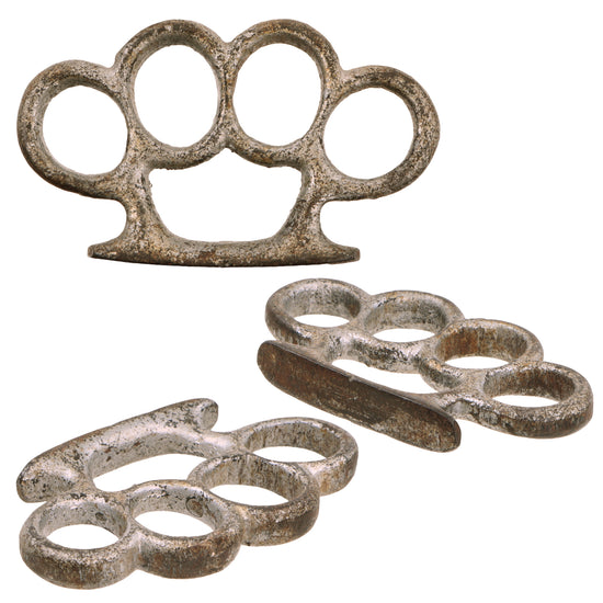Original U.S. WWII Custom Made Cast Iron Knuckle Dusters - Overpainted