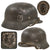 Original German WWII Waffen-SS Single Decal M40 Steel Helmet in Relic Condition with Original Liner and Chinstrap, Size 66 Shell