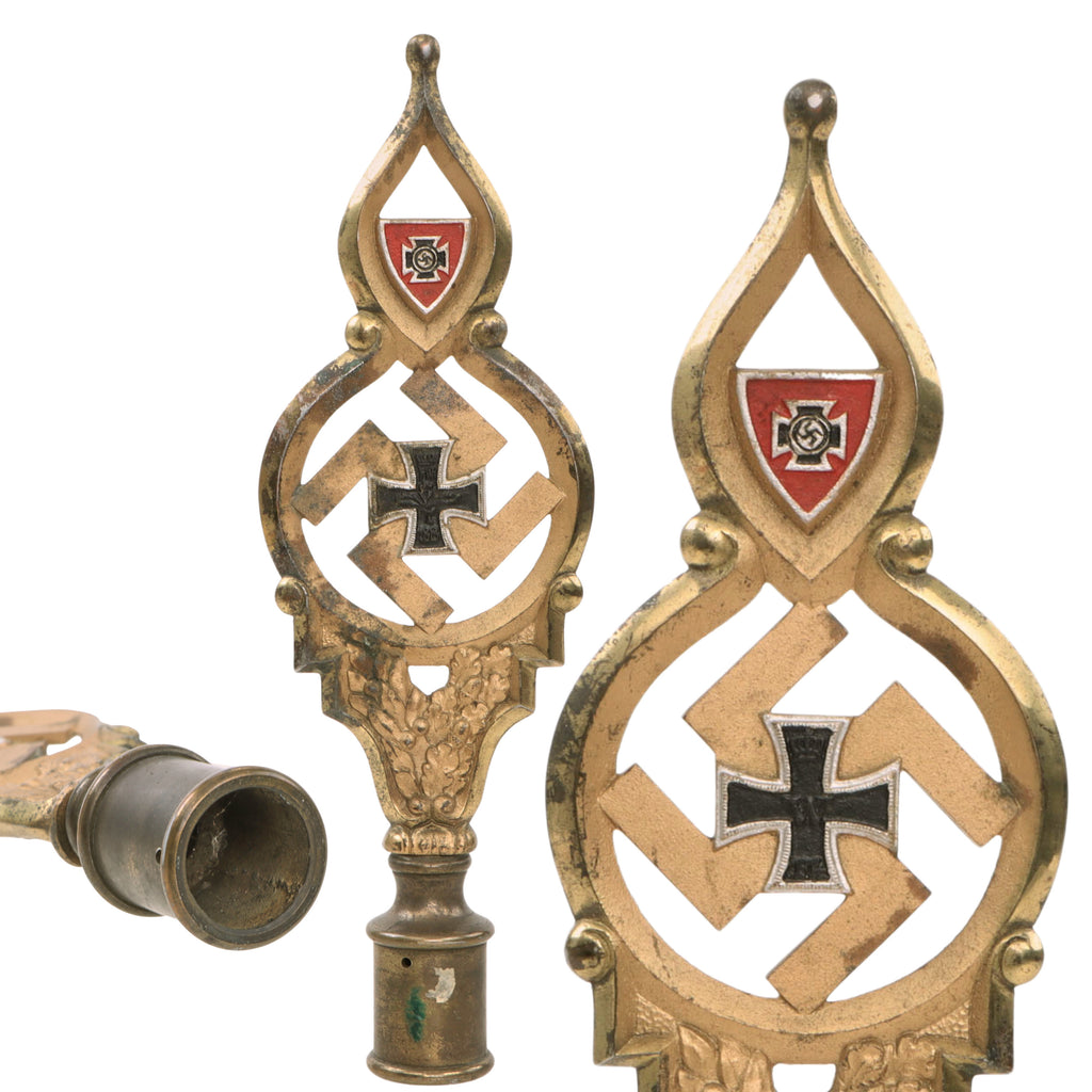 Original German WWII NS-Reichskriegerbund NSRKB Veterans Association Flag Pole Finial with Detachable Socket