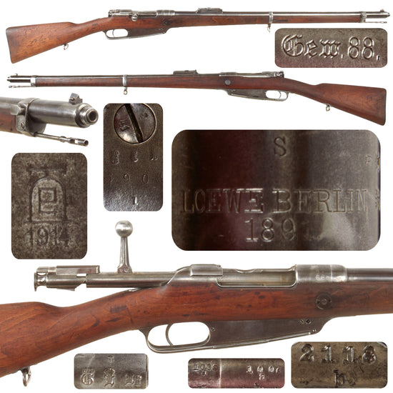 Original German Pre-WWI Gewehr 88/05 S Commission Rifle Serial 1006 a by Ludwig Loewe, 1891 Dated, with Turkish Markings Original Items