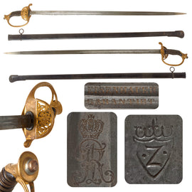 Original Imperial German WWI Era Kingdom of Saxony M1889 Style Officer’s Dress Sword with Scabbard by Clemen & Jung of Solingen
