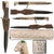 Original German WWII Heer Single Etched Short 98k Dress Bayonet by Carl Eickhorn with Scabbard and Brown Leather Frog Original Items