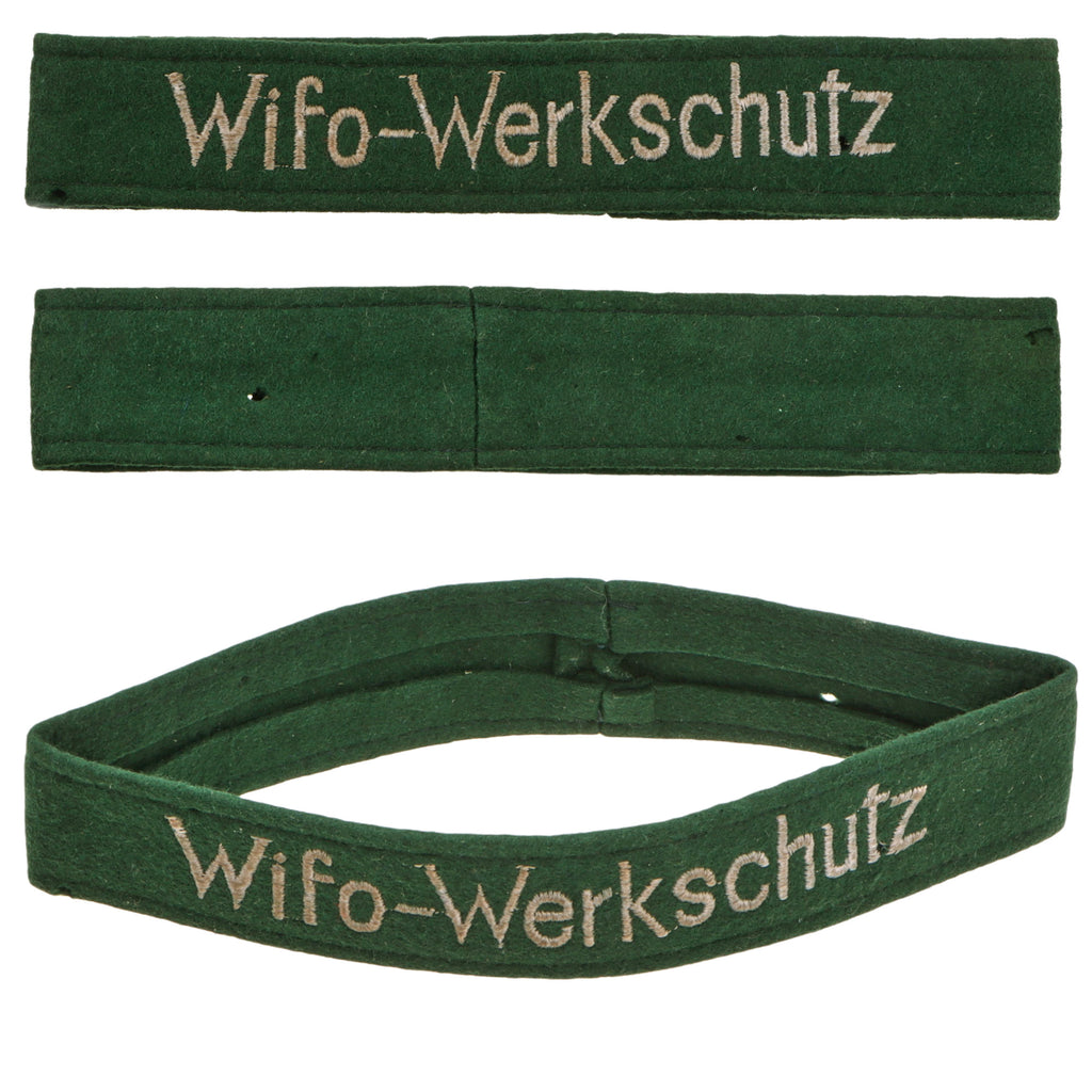 Original German WWII Rare Wifo-Werkschutz Factory Protection Brigade Fuel Supply Network Guard Cuff Title