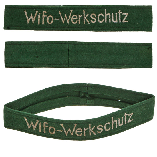 Original German WWII Rare Wifo-Werkschutz Factory Protection Brigade Fuel Supply Network Guard Cuff Title