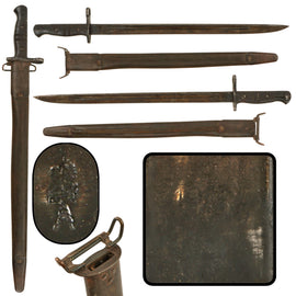 Original British U.S. WWI P1913 Enfield Bayonet by Remington with Scabbard - Dated 1916