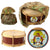 Original German WWII Snare Drum Captured by 325th Glider Infantry Regiment Veteran with Decal & Field-Made Splinter Camouflage Cover Original Items