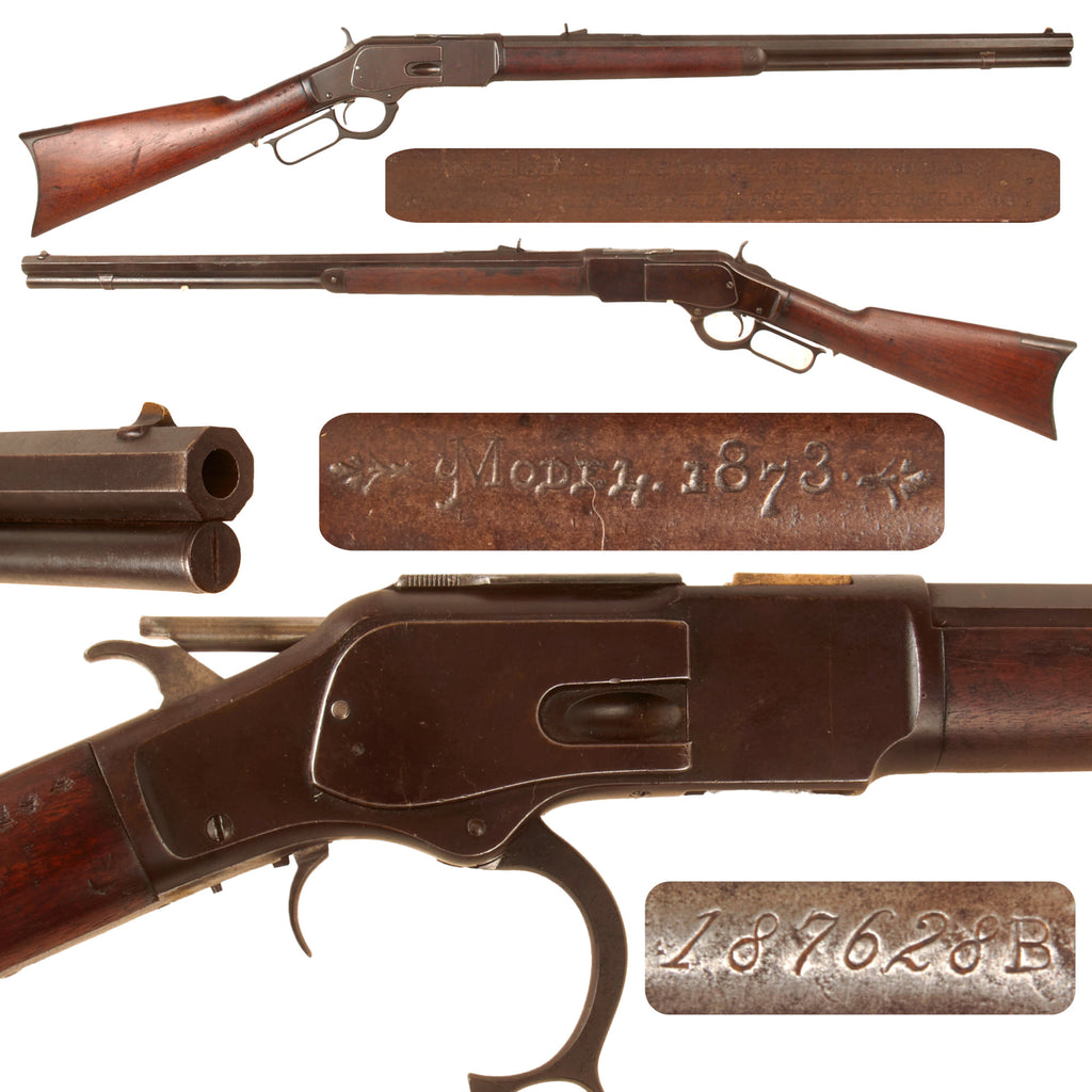 Original U.S. Winchester Model 1873 .44-40 Repeating Rifle Made in 1885 with 24" Octagonal Barrel - Serial 187628B Original Items