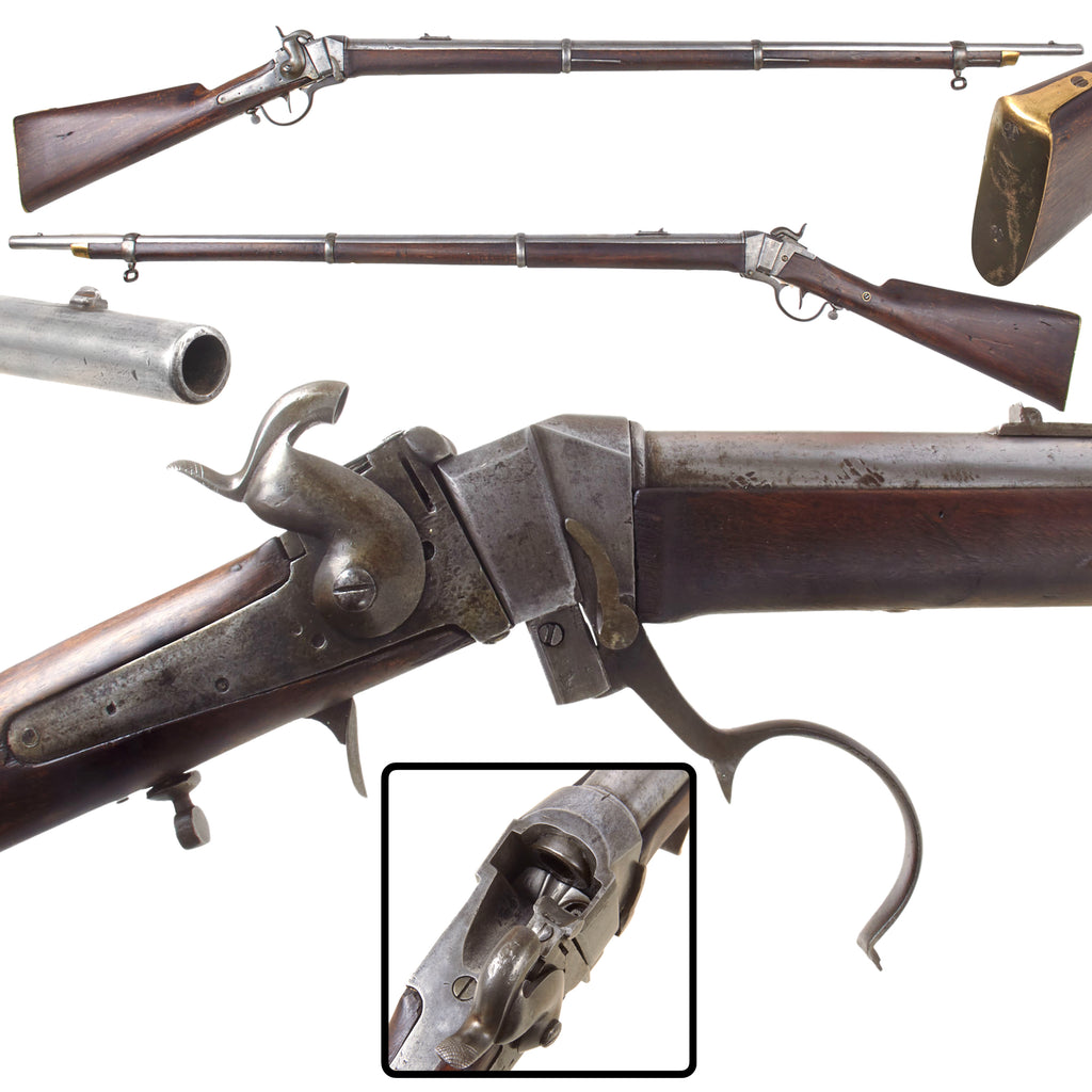 Original Nepalese Sharps Model 1853 Type .52 Caliber Slant Breech Rifle with 40" Barrel and Lawrence Pellet Primer, from the Nepal Cache