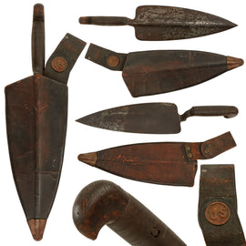 Original U.S. Springfield Trapdoor Model 1873 Trowel Bayonet with Handle and Scabbard by Watervliet Arsenal