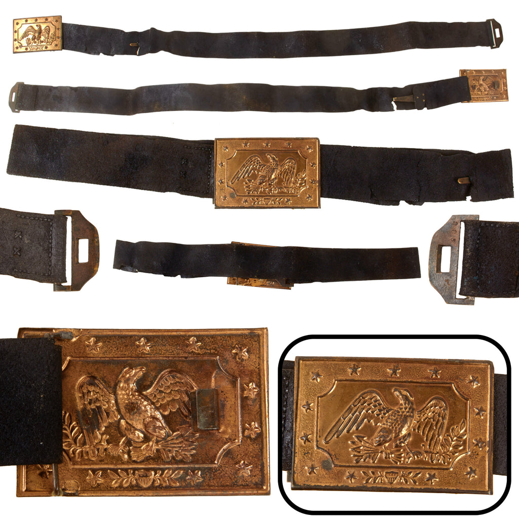 Original U.S. Pre-Civil War Era Militia Sword Belt with Militia Panel Plate - Used by Both Union & Confederates in Civil War - Ca. 1850-1865 Original Items