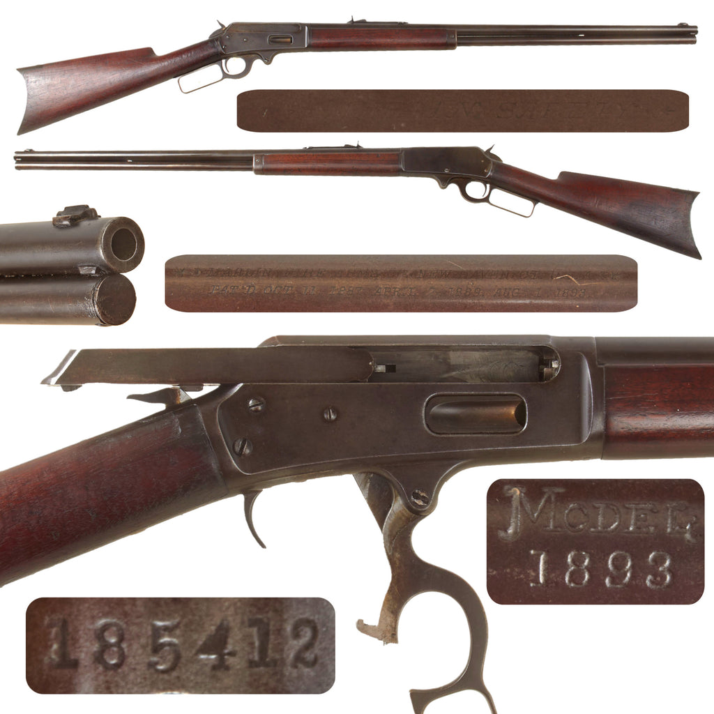 Original Antique U.S. Marlin Model 1893 “New Safety” .38-55 W.C.F. Lever Action Rifle, 1898 Production, Serial No. 185412 Original Items