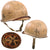 Original U.S. WWII Complete M1 McCord Swivel Bale Front Seam Helmet with Period Sand Camouflage & International Molded Plastics Liner