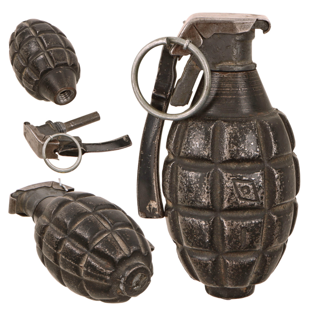 Original U.S. WWI Extremely Rare Inert Mk. I Defensive Grenade with Original Fuse and Lever Original Items