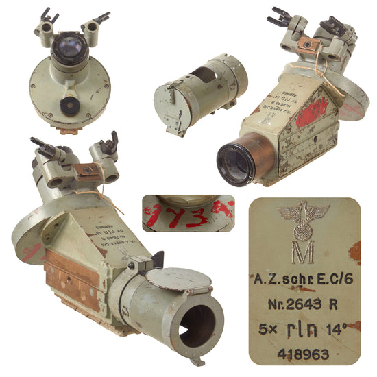 Original German WWII Kriegsmarine U-Boat 5 x 14 E.C/6 Gun Sight by Carl Zeiss of Jena