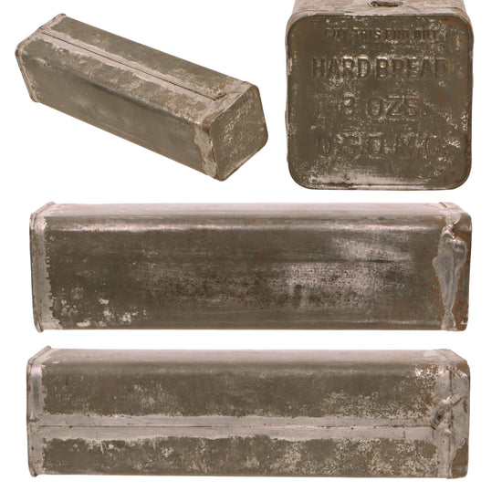 Original U.S. WWI US Quartermaster Corps Reserve Ration Unopened 8 OZ. Hard Bread Tin - “Hardtack”