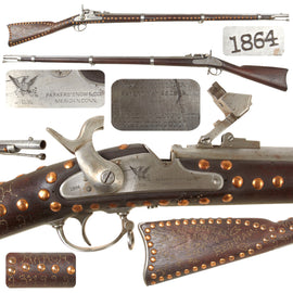 Original U.S. Civil War Springfield M-1861 Miller Conversion Rifle Dated 1864 - Decorated and Used as Redman Lodge Gun