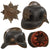 Original Imperial German Pre WWI Fire Brigade Pickelhaube Style Leather Helmet with Suum Cuique Badge & Liner