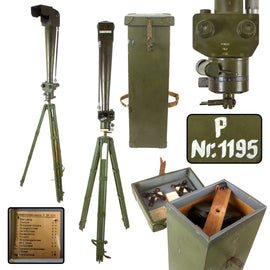 Original German Post-WWII Large Periscope with Original Matching Numbered Carrying Case & Tripod - Nr. 1195
