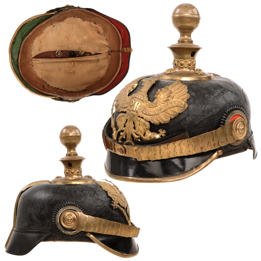 Original Imperial German WWI Prussian Artillery Officer Model 1895 Pickelhaube Helmet - Kugelhelm