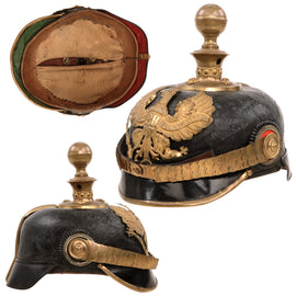 Original Imperial German WWI Prussian Artillery Officer Model 1895 Pickelhaube Helmet - Kugelhelm