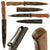 Original German WWII Wood Handle Nahkampfmesser Trench Fighting Knife with Steel Boot Scabbard