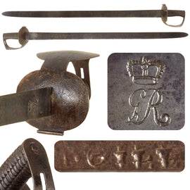 Original British War of 1812 Era P-1804 Naval Boarding Cutlass by Thomas Gill of Birmingham with King George III GR Cypher