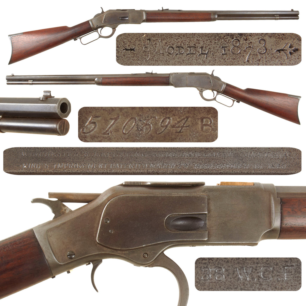 Original U.S. Winchester Model 1873 .38-40 Repeating Rifle with 24" Octagonal Barrel Made in 1897 with Replica Cleaning Rod - Serial 510694B Original Items